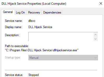 DLL Hijack Service Properties