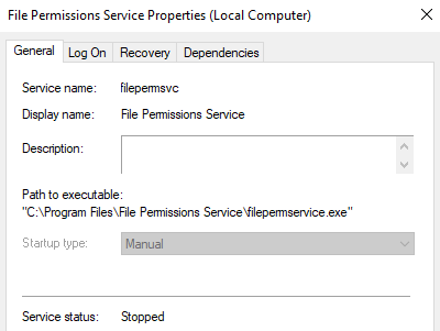 File Permission Service Properties